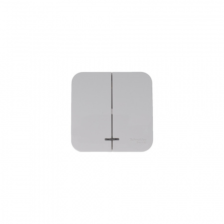 Выключатель наружный двухклавишный BLANCA (cх.5) с подсветкой, изолирующей пластиной, 10А, 250В, бе лый Systeme Electric BLNVA105111