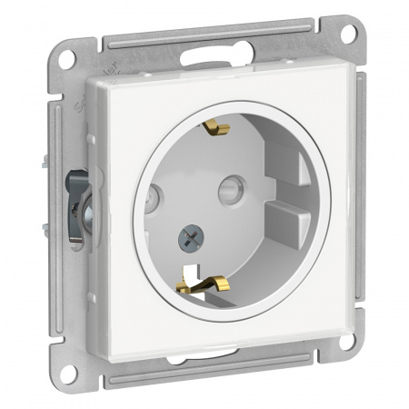 Розетка ATLASDESIGN Art с заземлением со шторками 16А механизм прозрачный с возможностью установки  персонального изображения Systeme Electric ATN200145