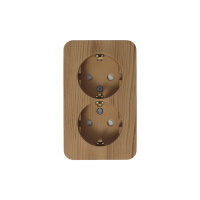 Розетка BLANCA наружная двойная, с заземлением, со шторками, с изолирующей пластиной, 16А, 250В, ясень Systeme Electric BLNRA011215