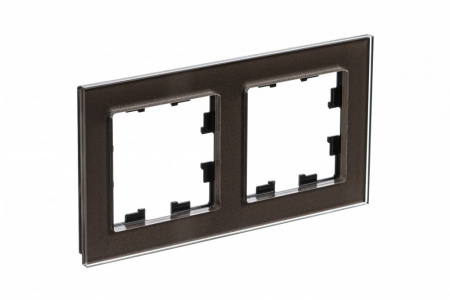 Рамка двухпостовая ATLASDESIGN NATURE, СТЕКЛО МОККО Systeme Electric ATN320602