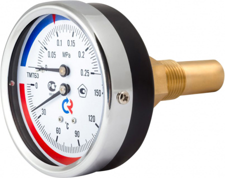 Термоманометр осевой ТМТБ-31Т.1, 0...120С, 0...0.6 МРа 1/2' кл.2.5 РОСМА 00000002290