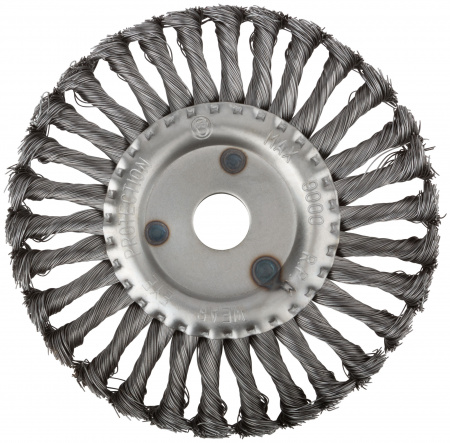 39108 Кордщетка-колесо, посадочный диаметр 22.2 мм, стальная витая проволока 180 мм FIT 