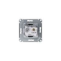 Розетка ATLASDESIGN двойная компьютерная+ТВ RJ45+TV категория 5E механизм грифель Systeme Electric ATN000789