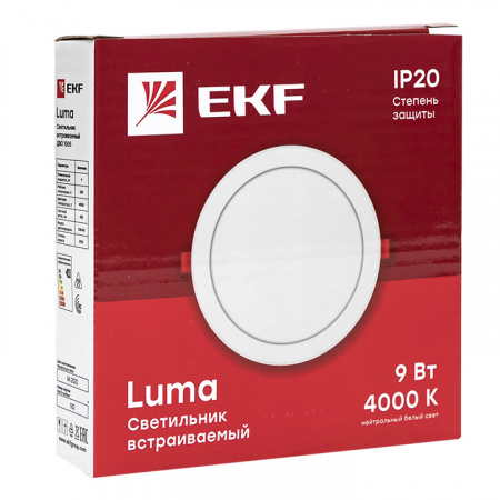 Светильник встраиваемый светодиодный ДВО 1005 9Вт 4000K IP20 Basic EKF DLL-1005-9-4000