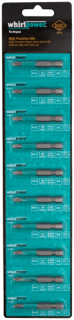 Биты 10 шт, сталь S2, с насечкой, ''Профи'' РН 1 х 50 мм WhirlPower 57576