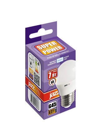 5018976 Лампа светодиодная LED 7Вт E27 4000К шар JazzWay 