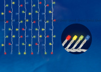 Занавес светодиодный с контроллером 1.5х1.5м 160 светодиодов Разноцветный свет Провод прозрачный Uniel UL-00005268