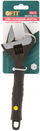 70172 Ключ разводной ''Контур'', узкие губки, шкала, экстра увеличенный захват, ПВХ накладка на ручку 200 мм (39 мм) FIT 