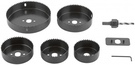 36764 Пилы круговые Профи 68 -127 мм набор 5 шт. (68, 72, 82, 102, 127 мм) в кейсе FIT 