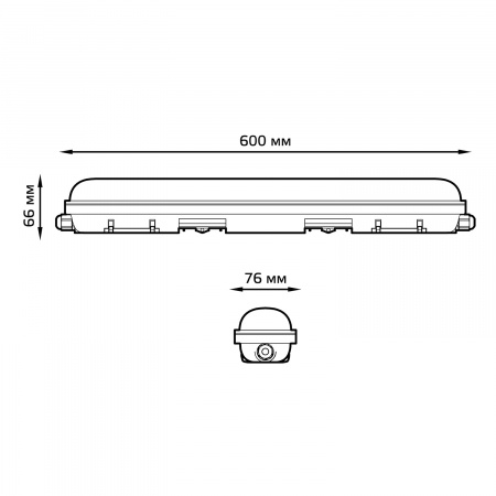 Светильник линейный ДСП 18 Вт 6500К 2160 лм 200-240В IP65 600х58х60мм Пластик матовый сквозная проводка соеденяется в линию EVO Gauss GAUSS 864424318