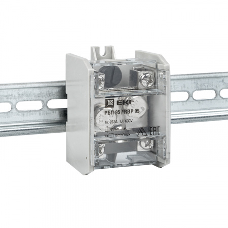Блок распределительный проходной РБП 95 (1х95 - 4х16мм2) 232/100 А PROxima EKF RBP-95-100