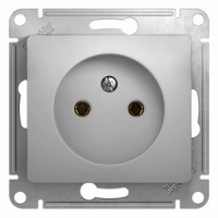 GLOSSA Розетка без заземления в рамку алюминий Systeme Electric GSL000341