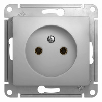 GLOSSA Розетка без заземления в рамку алюминий Systeme Electric GSL000341
