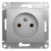 GLOSSA Розетка без заземления в рамку алюминий Systeme Electric GSL000341