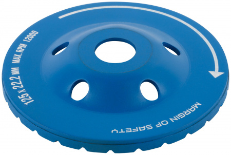 39520М Диск алмазный шлифовальный, посадочный диаметр 22.2 мм, ''Турбо'' широкие сегменты 125 мм MOS 