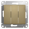 GLOSSA Выключатель трехклавишный в рамку титан сх.3 Systeme Electric GSL000431