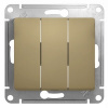 GLOSSA Выключатель трехклавишный в рамку титан сх.3 Systeme Electric GSL000431