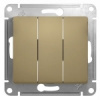 GLOSSA Выключатель трехклавишный в рамку титан сх.3 Systeme Electric GSL000431