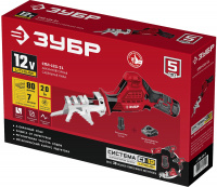 Пила сабельная 12В, 1 АКБ (2Ач), в коробке ЗУБР СПЛ-125-21