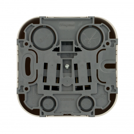 Quteo Розетка с заземлением со шторками наружная бежевая Legrand 782250