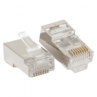 Коннектор RJ-45 TERACOM экранированный 8P8C Cat.5E универсальный (упак.20шт) EKF TRC-PLUG-5EFTP-20