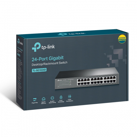 Коммутатор неуправляемый 24 порта 10/100/1000 Мб/с TP-Link TL-SG1024D 1000248842
