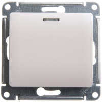 GLOSSA Переключатель одноклавишный с подсветкой сх.6а перламутр в рамку Systeme Electric GSL000663