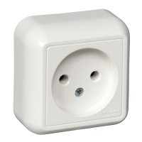 ПРИМА Розетка без заземления наружная 250В 10А белая Schneider Electric RA10-164-BI