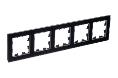ATLASDESIGN NATURE 5-постовая РАМКА, НАТУРАЛЬНОЕ СТЕКЛО, ЧЕРНЫЙ Systeme Electric ATN361005