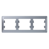 GLOSSA Рамка горизонтальная 3 поста алюминий Systeme Electric GSL000303