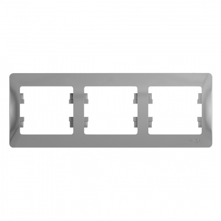 GLOSSA Рамка горизонтальная 3 поста алюминий Systeme Electric GSL000303