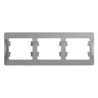 GLOSSA Рамка горизонтальная 3 поста алюминий Systeme Electric GSL000303