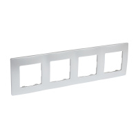 ETIKA Рамка 4 поста алюминий Legrand 672554