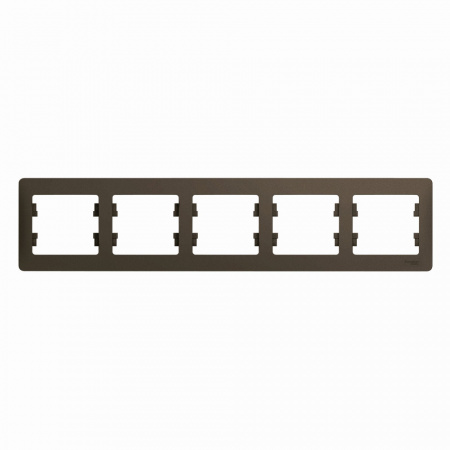 GLOSSA Рамка 5 постов горизонтальная шоколад Systeme Electric GSL000805