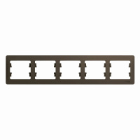 GLOSSA Рамка 5 постов горизонтальная шоколад Systeme Electric GSL000805