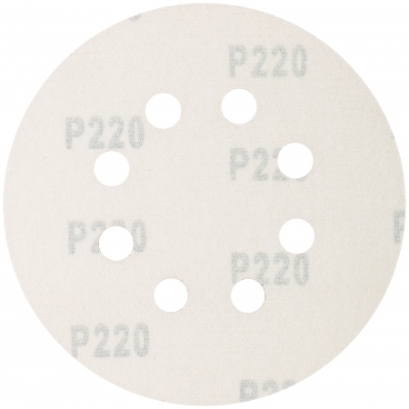 Круги абразивные шлифовальные перфорированные на ворсовой основе под ''липучку'' (Р220, 125 мм, 5шт), Profi CUTOP 85-624