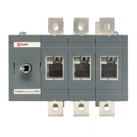 Рубильник 630A 3P реверсивный без рукоятки управления TwinBlock EKF tb-s-630-3p-rev