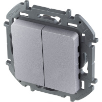 Выключатель двухклавишный INSPIRIA 10 AX 250 В~ алюминий Legrand 673622
