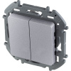 Выключатель двухклавишный INSPIRIA 10 AX 250 В~ алюминий Legrand 673622