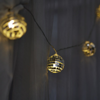 Гирлянда светодиодная Диско на батарейках 3AA (не в/к) 18м 10 светодиодов Теплый Провод прозрачный ULD-S1800-010/STB/3AA WARM WHITE IP20 DISCOBALLS Uniel UL-00008423