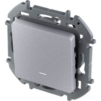 Переключатель одноклавишный с подсветкой/индикацией INSPIRIA 10 AX 250 В~ алюминий Legrand 673662