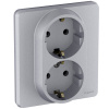 Розетка 2 x 2К+З немецкий стандарт 16 А 250 В~ INSPIRIA алюминий Legrand 673752