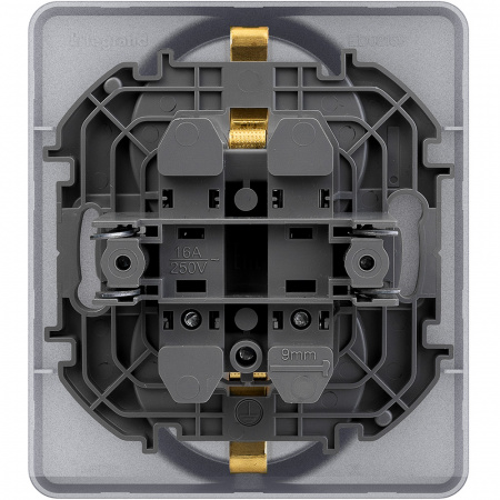 Розетка 2 x 2К+З немецкий стандарт 16 А 250 В~ INSPIRIA алюминий Legrand 673752