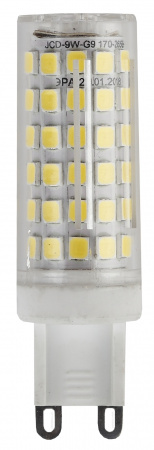 Лампа светодиодная LED 9Вт JCD 2700К G9 теплый капсула ЭРА Б0033185