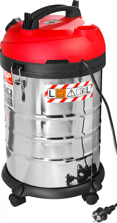 Пылесос строительный М3-30, 30 л, 1400 Вт, сухая и влажная уборка, корпус из нержавеющей стали, розетка до 2000Вт ЗУБР ПУ-30-1400 М3