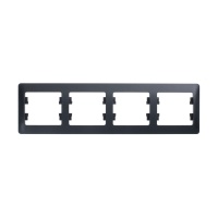 GLOSSA Рамка 4 поста горизонтальная антрацит Systeme Electric GSL000704