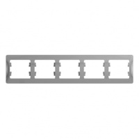 GLOSSA Рамка горизонтальная 5 постов алюминий Systeme Electric GSL000305