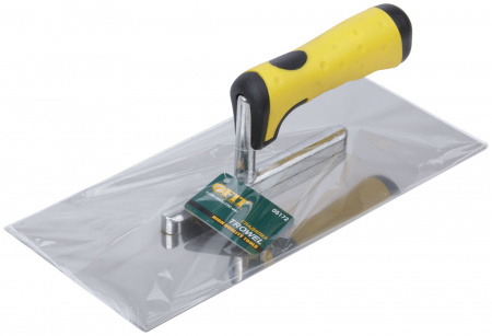 Гладилка нержавеющая, мягкая черно-желтая ручка 280х130 мм плоская FIT 5172 05172