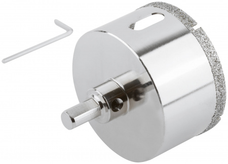 Коронка кольцевая по керамограниту, камню и кафелю алмазная с центровочным сверлом 68х67 мм FIT 16225