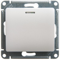 Выключатель одноклавишный, с подсветкой, схема 1а перламутр в рамку Systeme Electric GSL000613